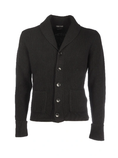 Shop Tom Ford Casmere Cardigan/coste In Black