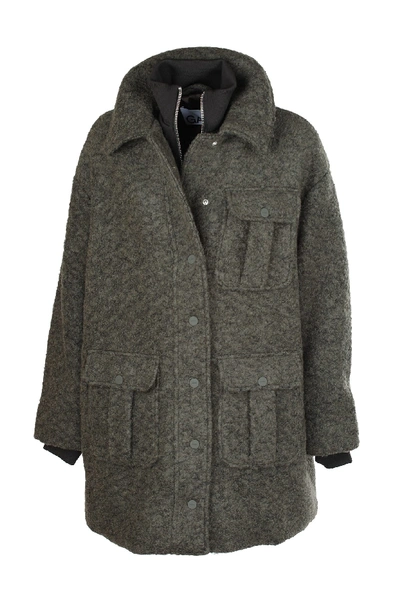 Shop Ganni Boucle Wool Coat