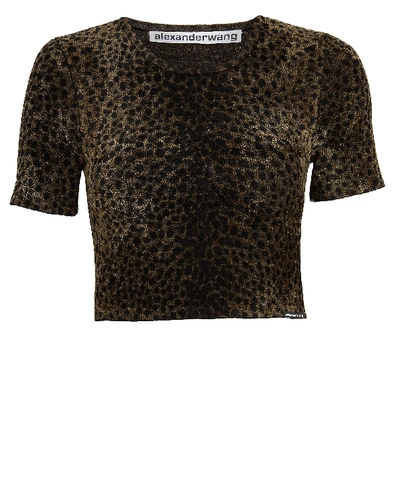 Shop Alexander Wang Leopard Chenille Cropped Top In Multi