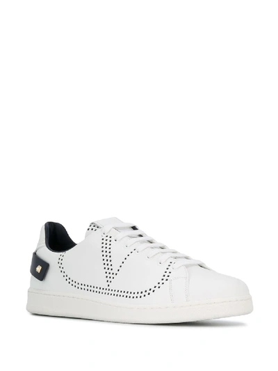 Shop Valentino Sneaker Backnet In Bianco Marine