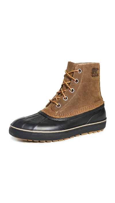 Shop Sorel Cheyanne Metro Lace Up Waterproof Boots In Elk/black