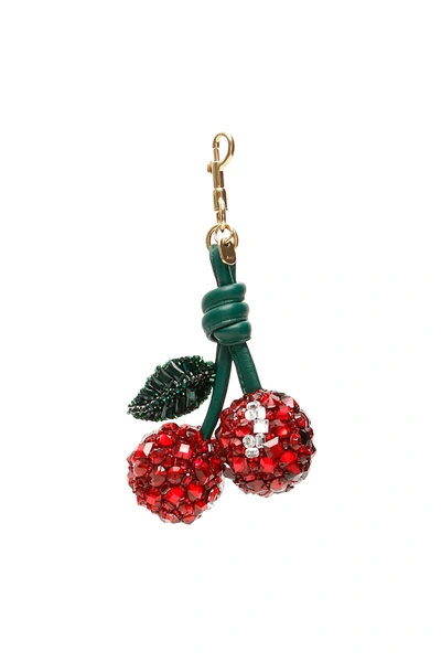 Shop Anya Hindmarch Crystal Cherries Charm In Red (red)
