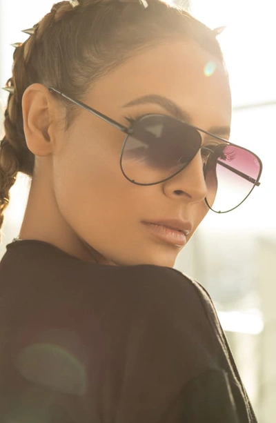 Shop Quay X Desi Perkins High Key 62mm Aviator Sunglasses In Black Fade To Clear