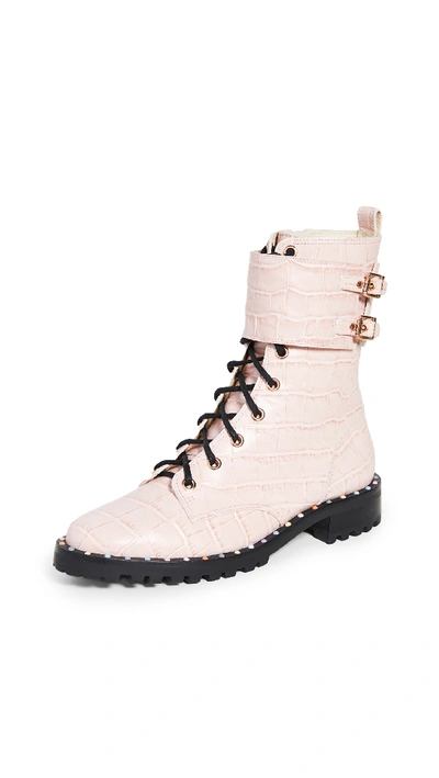Shop Sophia Webster Bessie Lace Up Boots In Sophia Pink