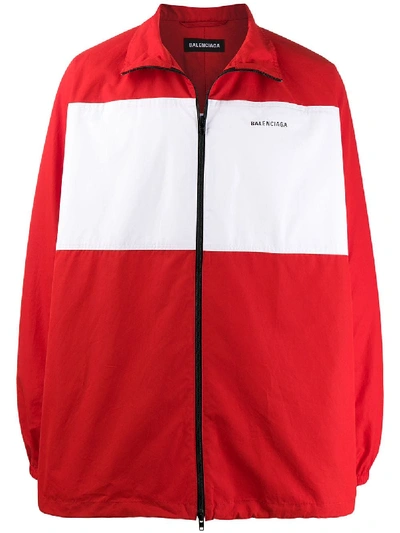 Shop Balenciaga Jacket With Logo In Red