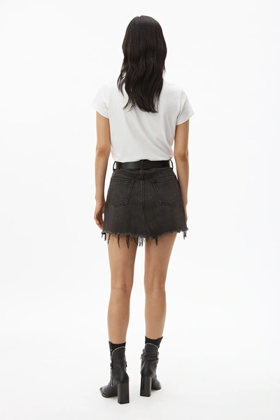 Shop Alexander Wang Bite Mini Skirt In Grey Aged