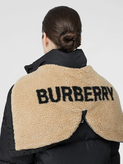 Shop Burberry Logo Detail Puffer Coat In Black