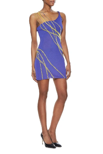 Shop Versace 1990s Purple Knit Dress