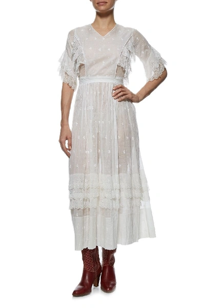 Pre-owned Vintage White Cotton Victorian Eyelet Dress