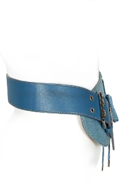 Pre-owned Dior Blue Denim Corset Belt