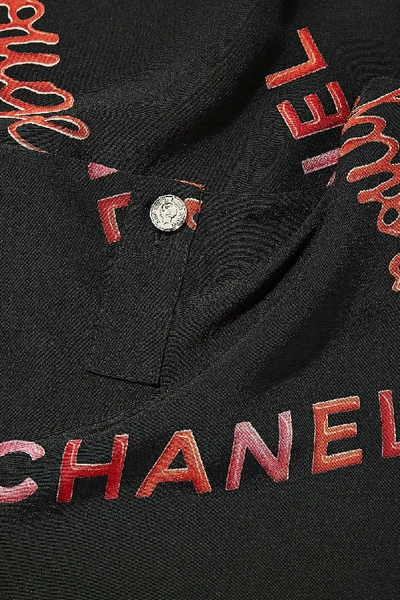 Shop Chanel S/s 1996 Black Rouge Silk Tank