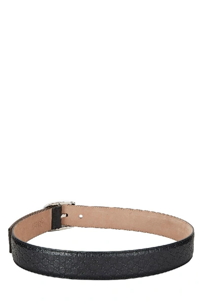 Pre-owned Gucci Black Microssima Leather Belt 85