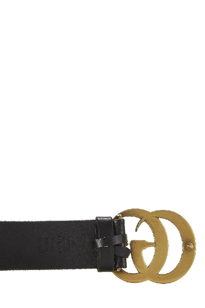Pre-owned Gucci Black Leather & Multicolor Crystal 'gg' Belt 100