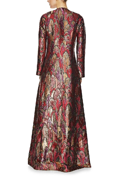 Pre-owned Ysl 1960s Couture Multicolor Lamé Gown & Shoe Set