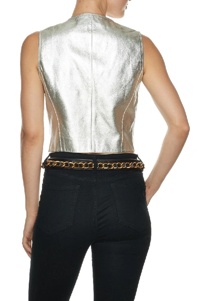Pre-owned Chanel F/w 1994 Silver Leather Vest