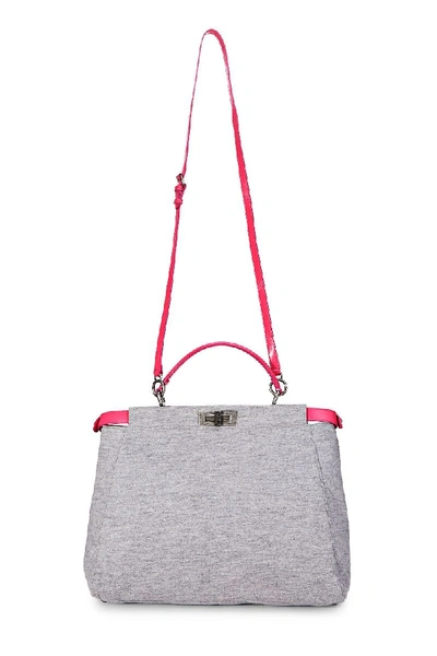 Pre-owned Fendi Pink & Grey Jersey Peekaboo