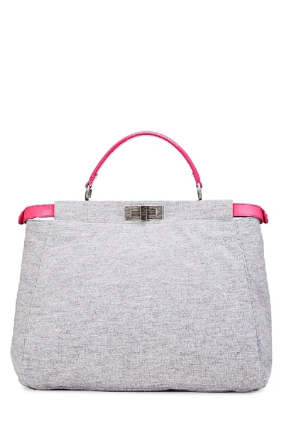 Pre-owned Fendi Pink & Grey Jersey Peekaboo