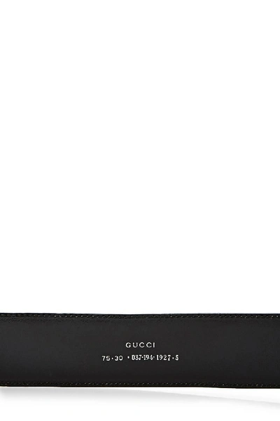 Pre-owned Gucci Black Leather Horsebit Waist Belt 75