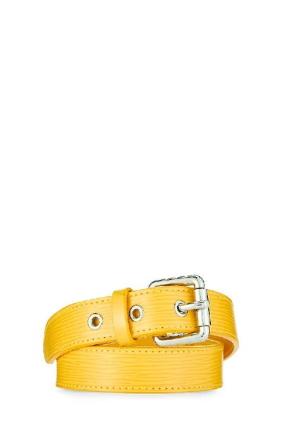 Pre-owned Louis Vuitton Yellow Epi Leather Ceinture 75