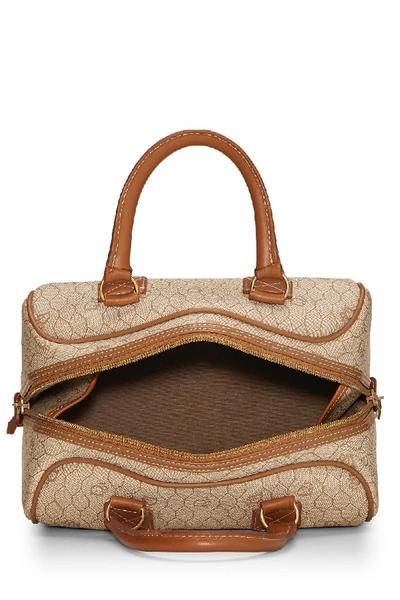 Pre-owned Dior Natural Coated Canvas Boston Small