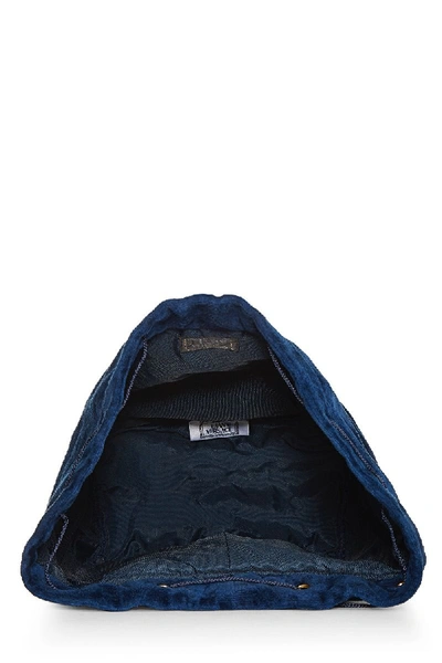 Pre-owned Versace Navy Terry Cloth Medusa Backpack