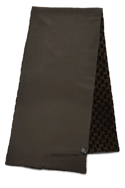 Pre-owned Gucci Brown Velvet Ssima Scarf