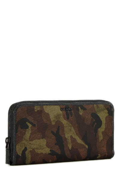 Pre-owned Prada Camouflage Tessuto Wallet