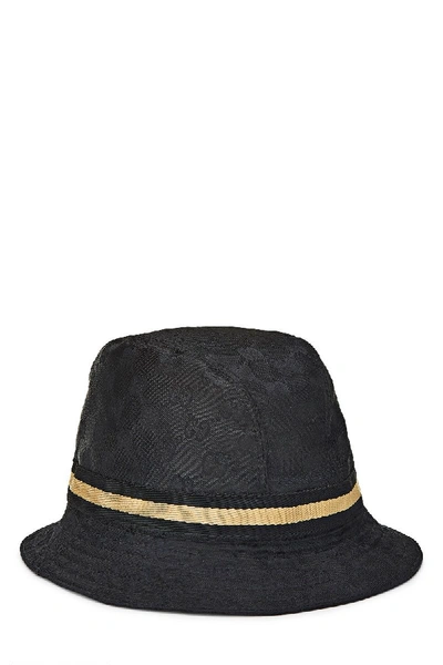 Pre-owned Gucci Black Original Gg Canvas Bucket Hat