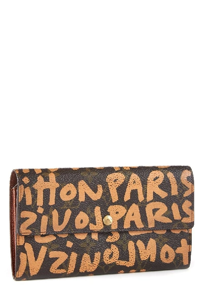 Pre-owned Louis Vuitton Stephen Sprouse X  Monogram Graffiti Sarah Continental Wallet