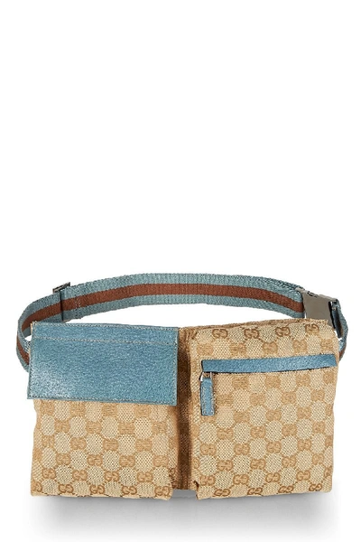 Pre-owned Gucci Blue Original Gg Canvas Belt Bag