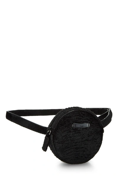Pre-owned Prada Black Fur Belt Bag