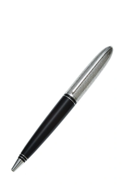 Pre-owned Louis Vuitton Black Acrylic & Palladium 'spirit Of ' Ball Pen