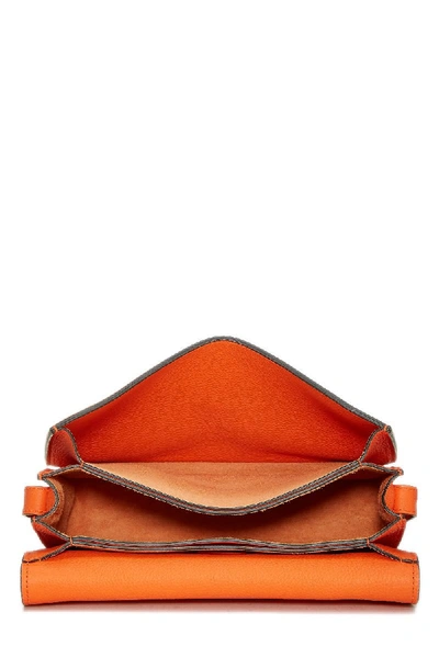 Pre-owned Gucci Orange Leather Jackie Soft Flap Bag Small