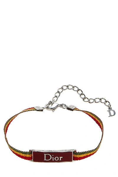 Pre-owned Dior Multicolor Rasta Ribbon Bracelet