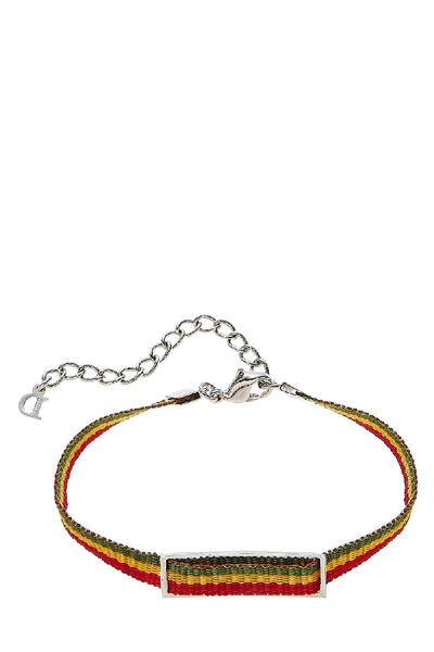 Pre-owned Dior Multicolor Rasta Ribbon Bracelet