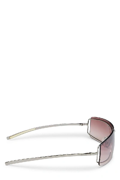 Pre-owned Gucci Pink Metal Shield Sunglasses