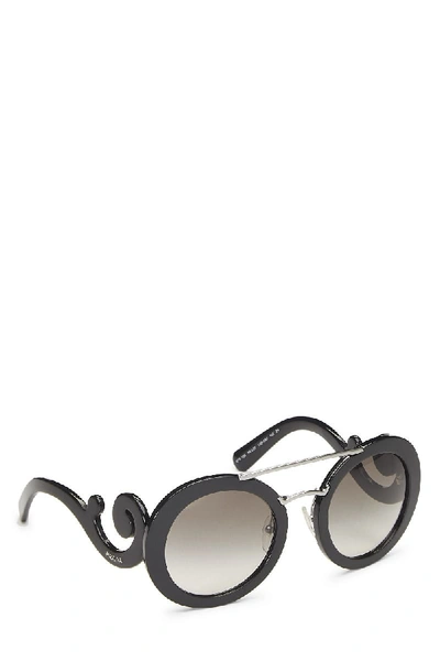 Pre-owned Prada Black Acetate Round Sunglasses