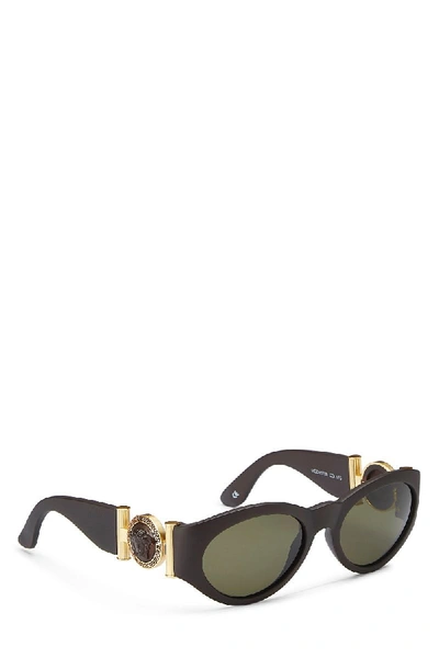 Shop Versace Brown Medusa Head Sunglasses