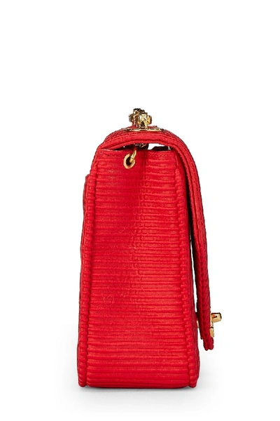 Pre-owned Chanel Red Satin Envelope Flap Mini