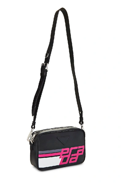 Pre-owned Prada Black Calfskin Logo Camera Bag