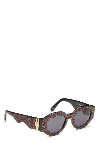 Pre-owned Versace Black & Red Acrylic Floral Sunglasses