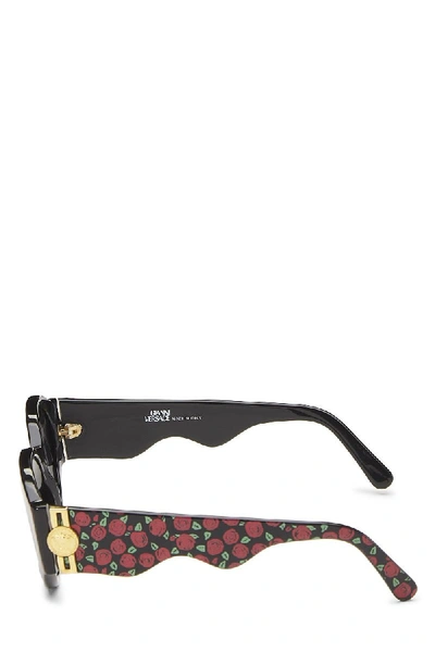 Pre-owned Versace Black & Red Acrylic Floral Sunglasses