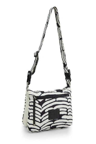 Shop Chanel Black & White Sport Line Nylon Messenger Bag