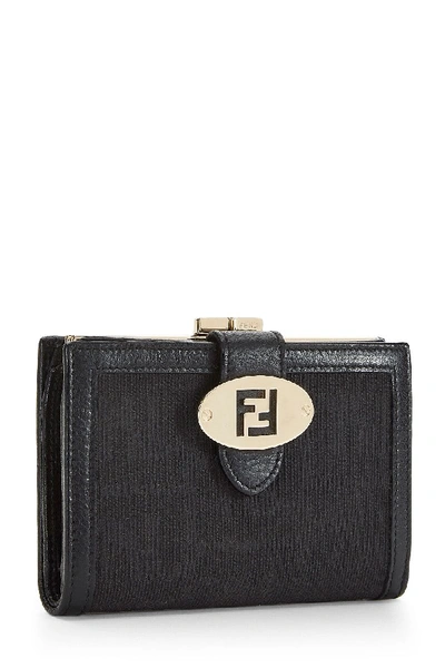 Pre-owned Fendi Black Zucca Canvas Wallet