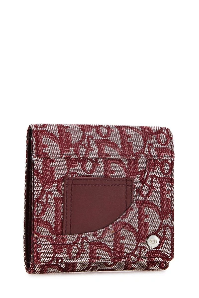 Pre-owned Dior Burgundy Trotter Canvas Wallet