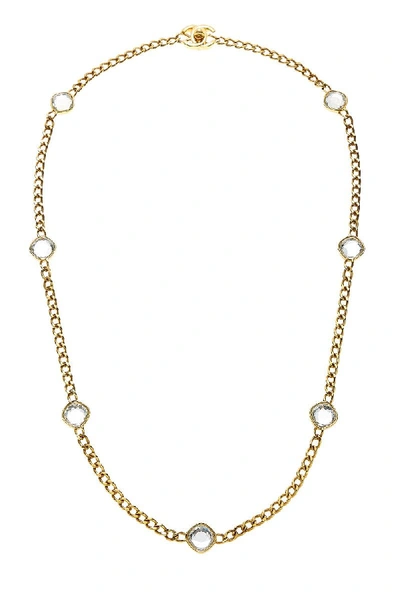 Chanel Gold & Crystal 'cc' Turnlock Necklace