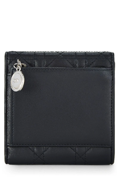 Pre-owned Dior Black Cannage Quilted Lambskin Wallet