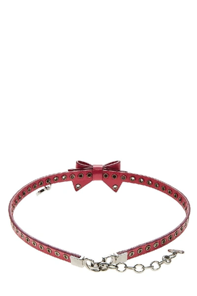 Pre-owned Dior Pink Patent Leather Bow Choker