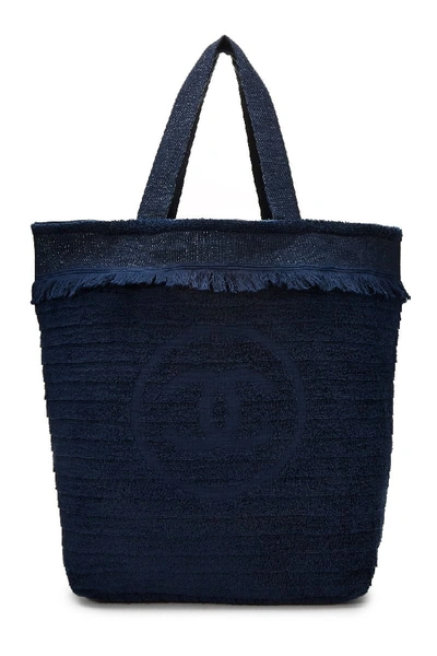 Pre-owned Chanel Navy Terry Cloth Beach Set