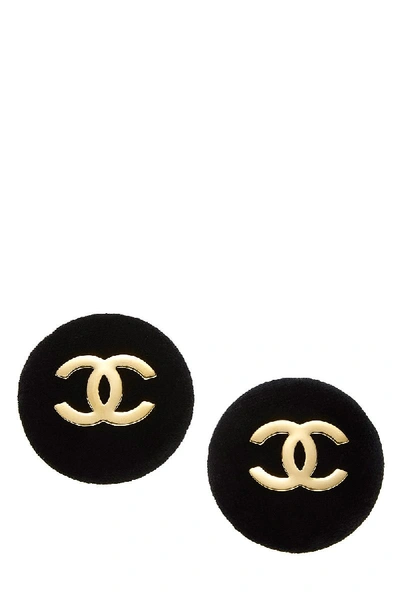 chanel black cc earrings logo